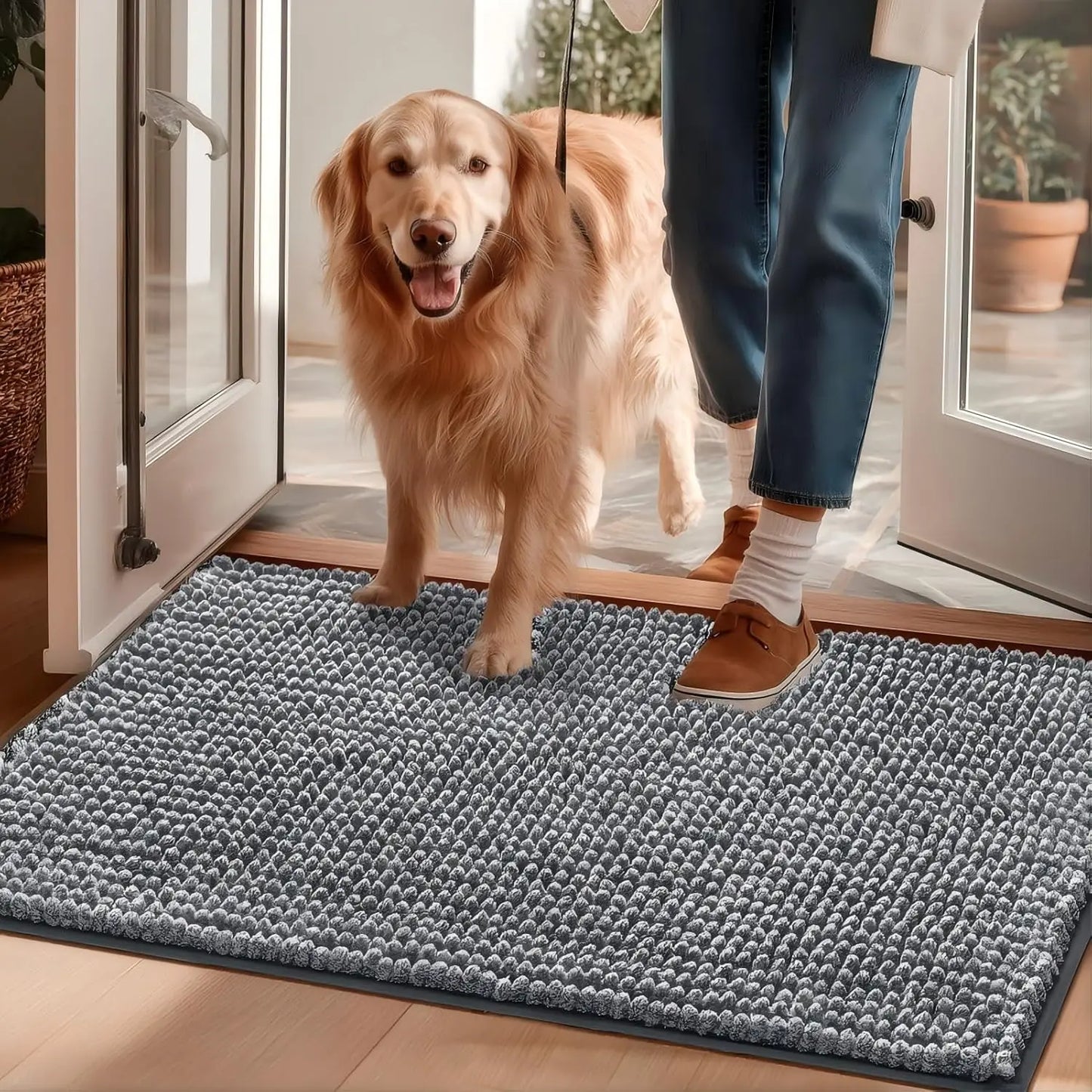 Super Absorbent Dog Door Mat Non Slip Indoor Outdoor Washable