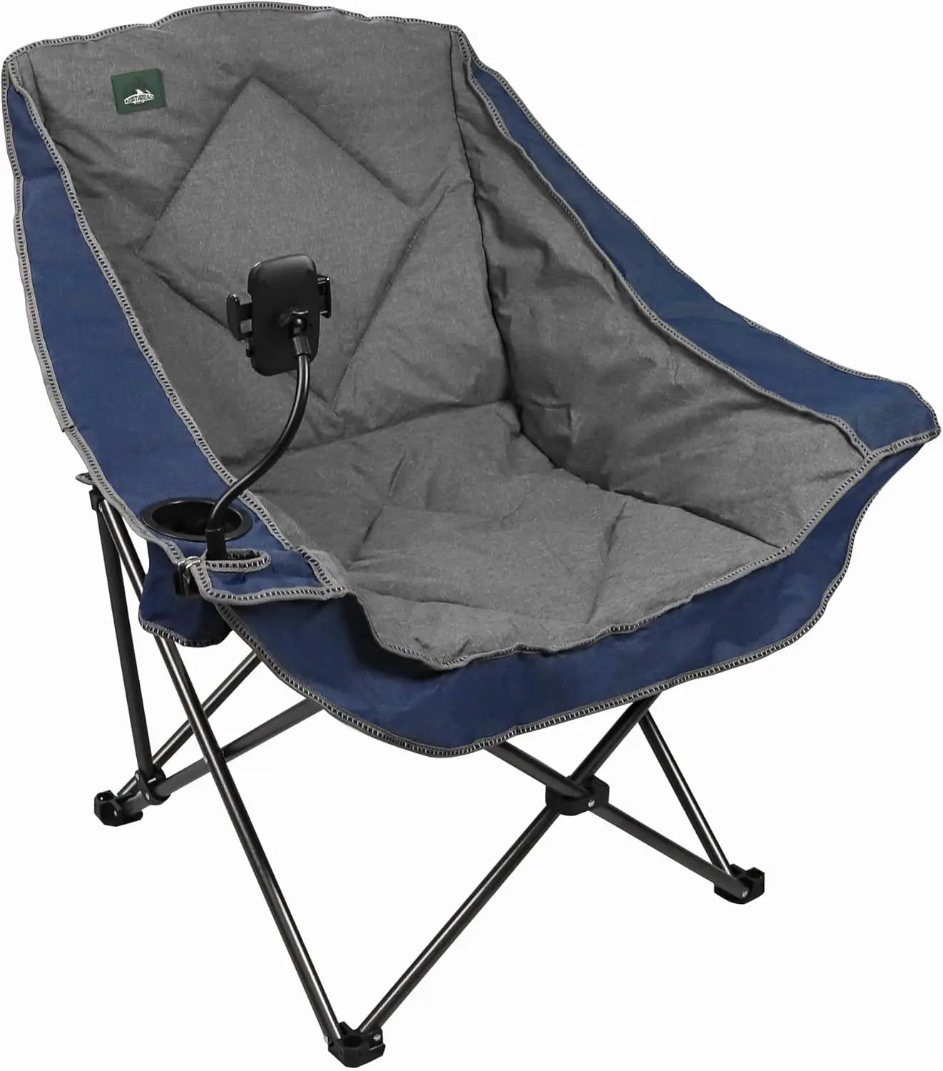 Oversized Foldable Camping Chair With Cup Holder And Phone Holder