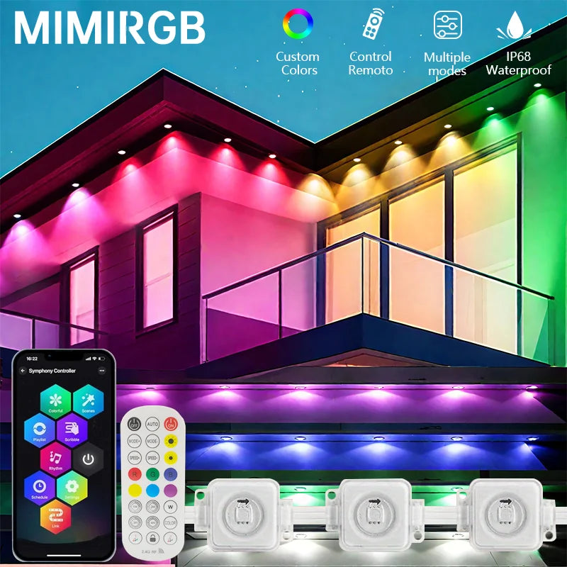 MIMIRGB Outdoor Eaves Lights LED Light Strip With App Control
