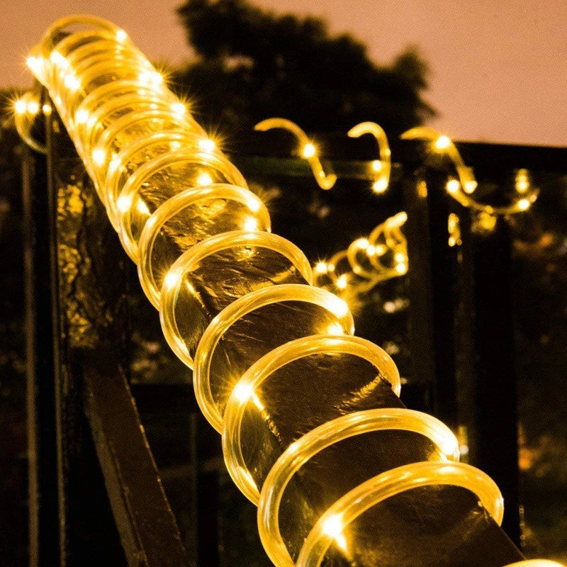 Solar Rope Lights Outdoor LED String For Garden Path Waterproof