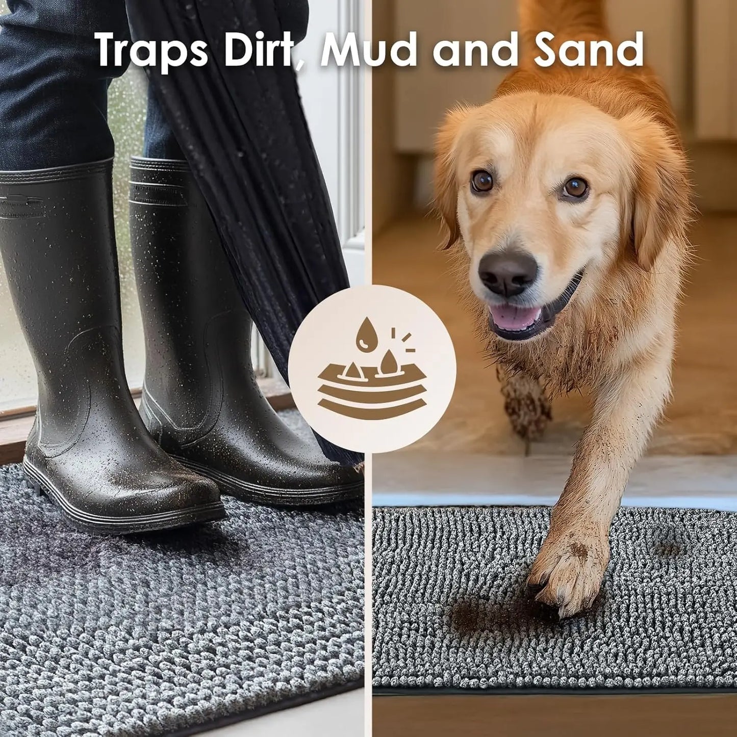 Super Absorbent Dog Door Mat Non Slip Indoor Outdoor Washable