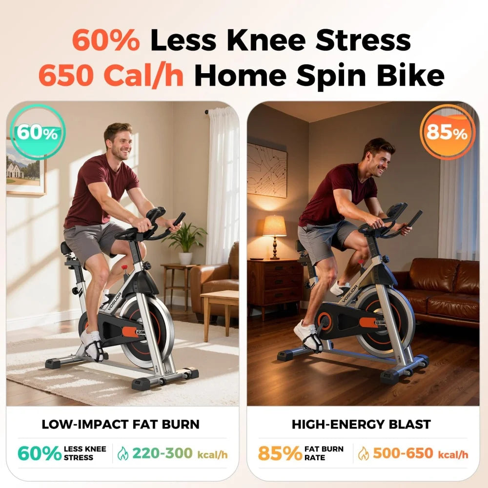 Silent Indoor Exercise Bike With Comfortable Seat For Cardio Training