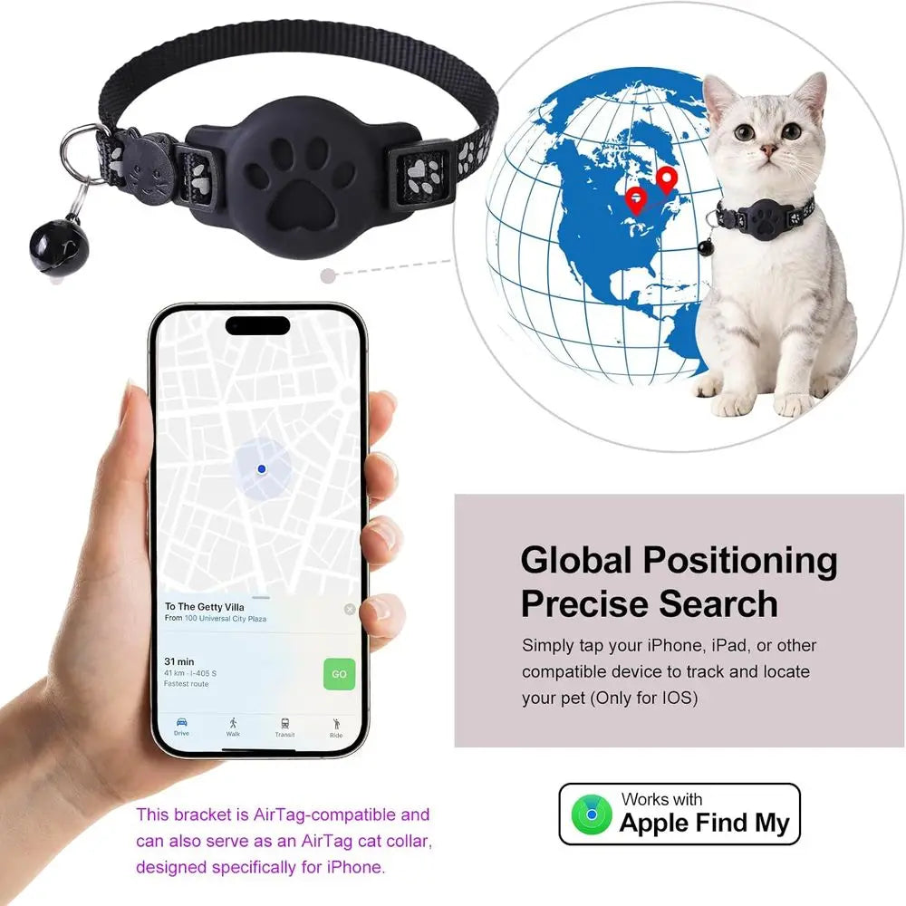 GPS Cat Collar With Bluetooth Tracker For iOS Find My