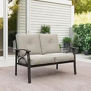 Outdoor Aluminum Patio Sofa 3-Seater All-Weather Couch