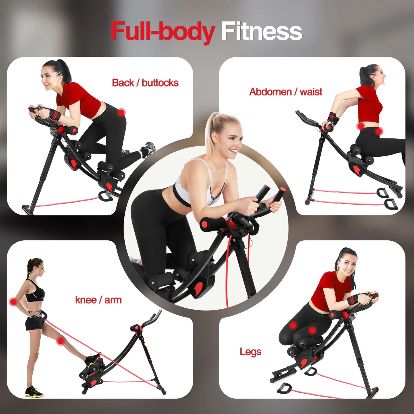 Dual Track Ab Machine And Ab Cruncher Foldable Home Gym