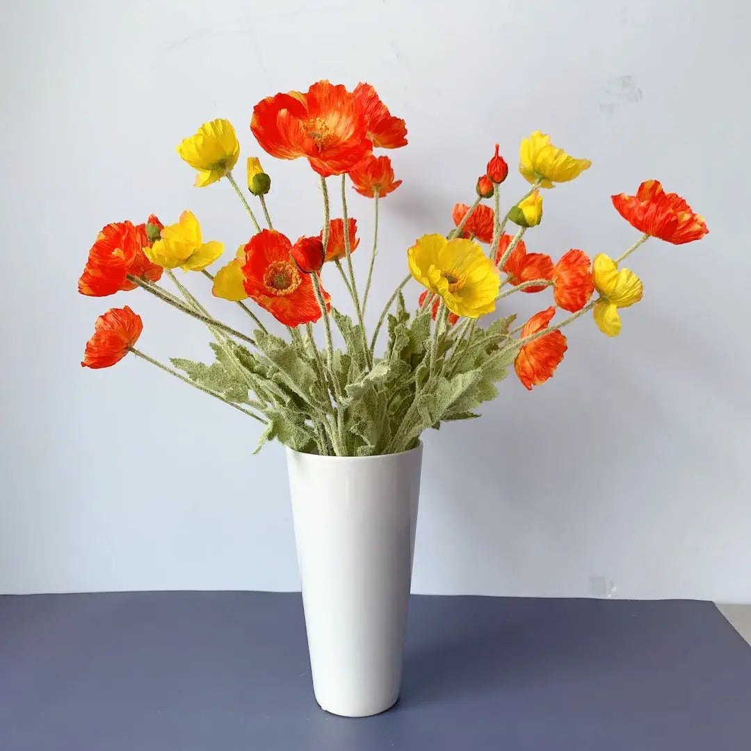 Artificial Poppy Flowers Bouquet Four-Head for Home Decor