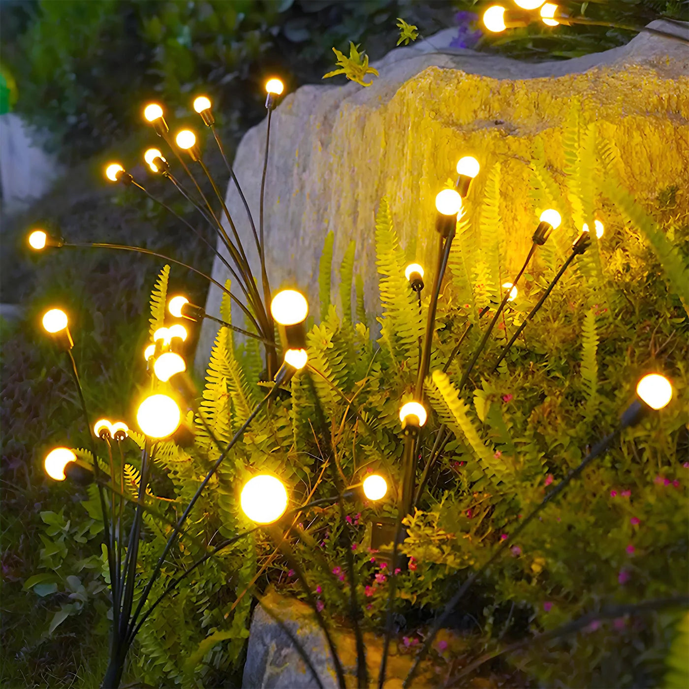8-Head Solar Firefly Lights LED Outdoor Garden Pathway Decor