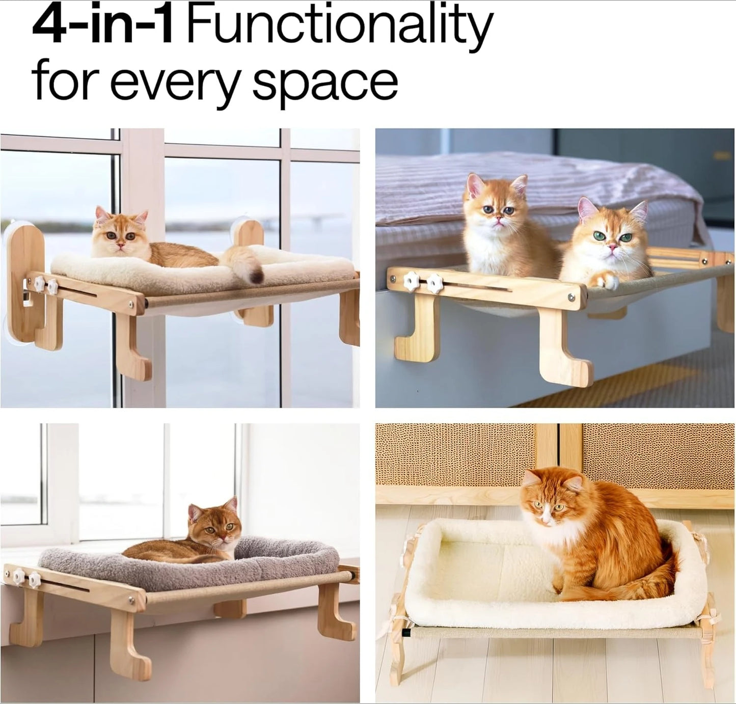 NONECN Cat Window Perch Heavy Duty Foldable Hammock Bed