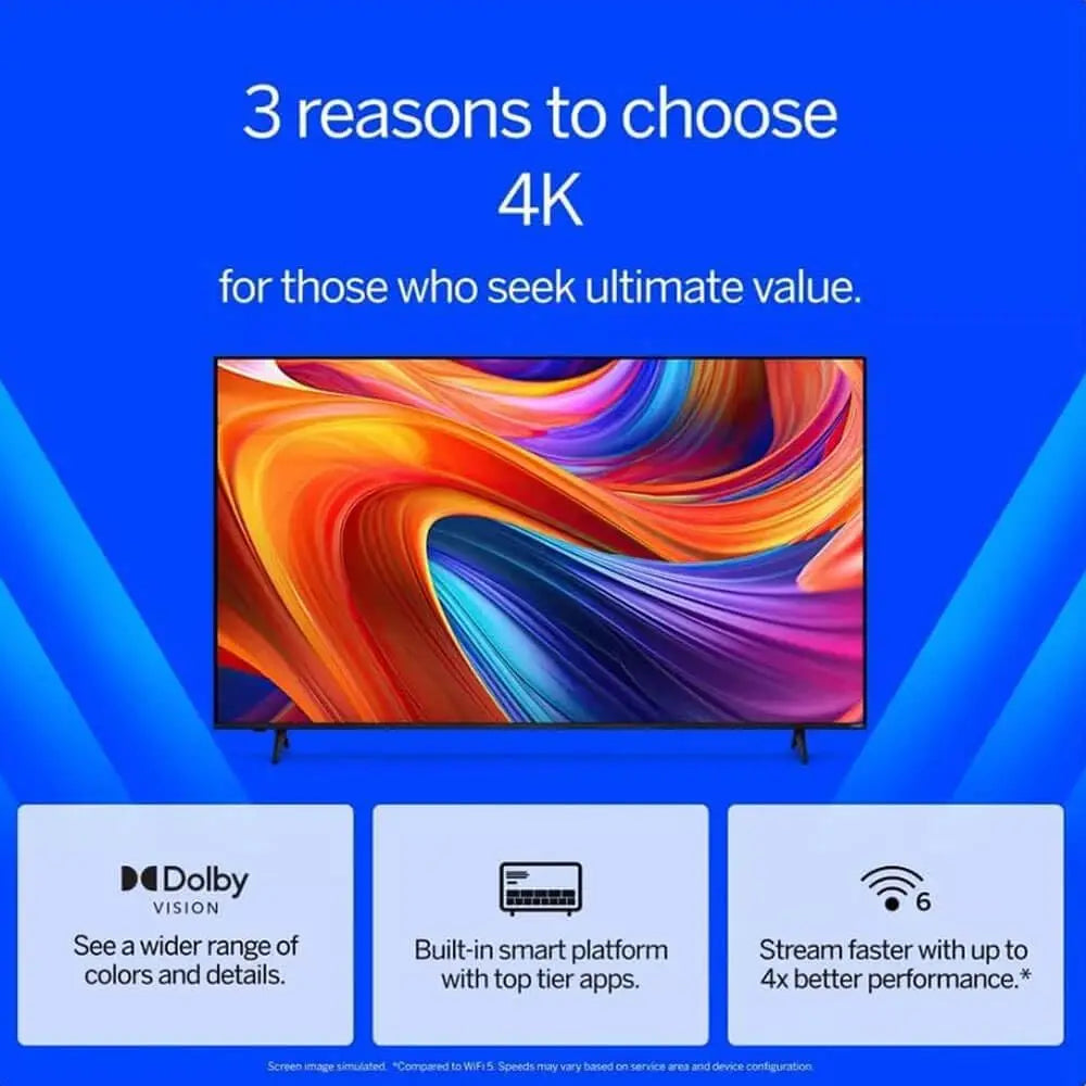 Smart 4K UHD TV Bundle with HDR VRR Bluetooth Alexa