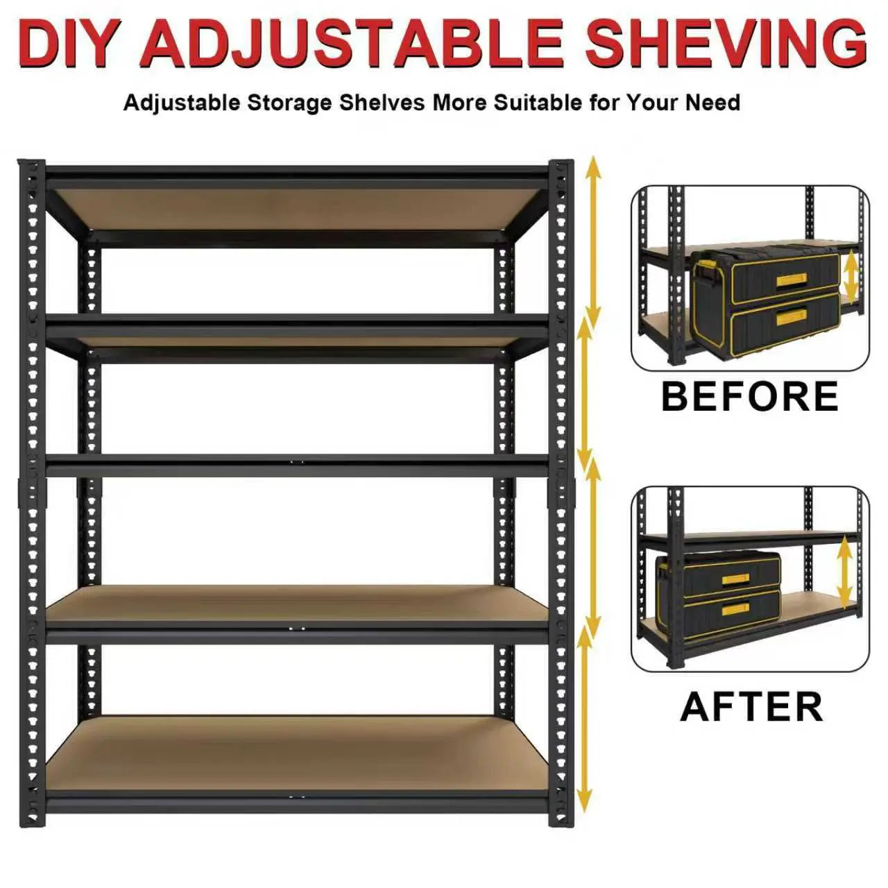 Sturdy Metal Storage Racks for Garage Shelving System