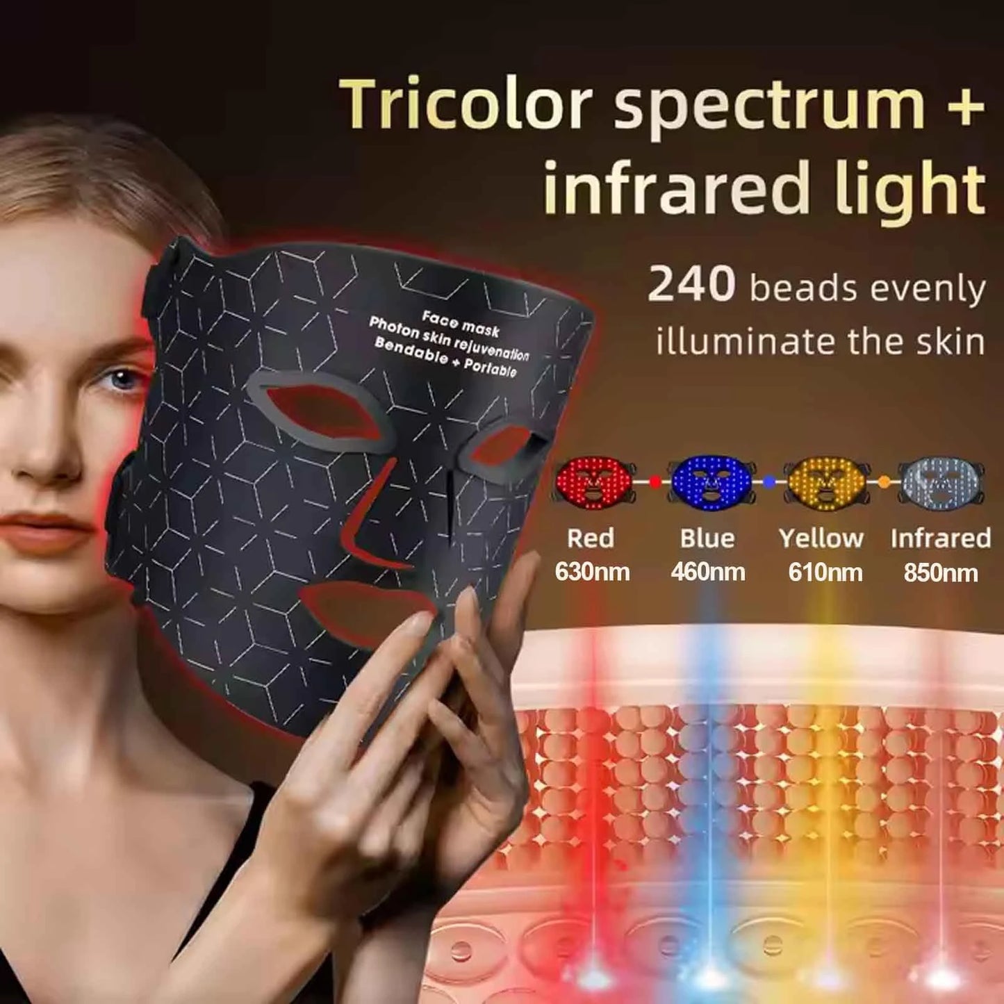 UBilli Portable LED Face Mask Light Therapy For Skin Rejuvenation