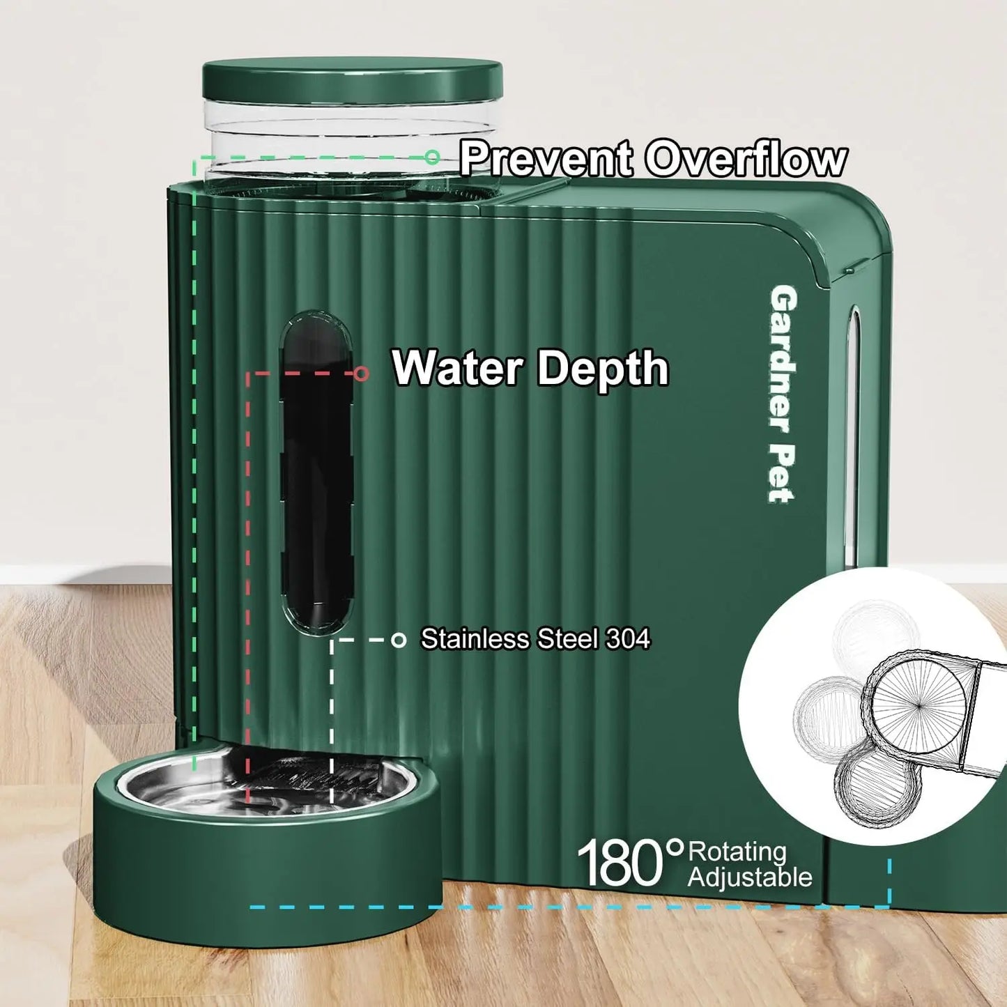 Automatic Gravity Pet Feeder and Water Dispenser Set