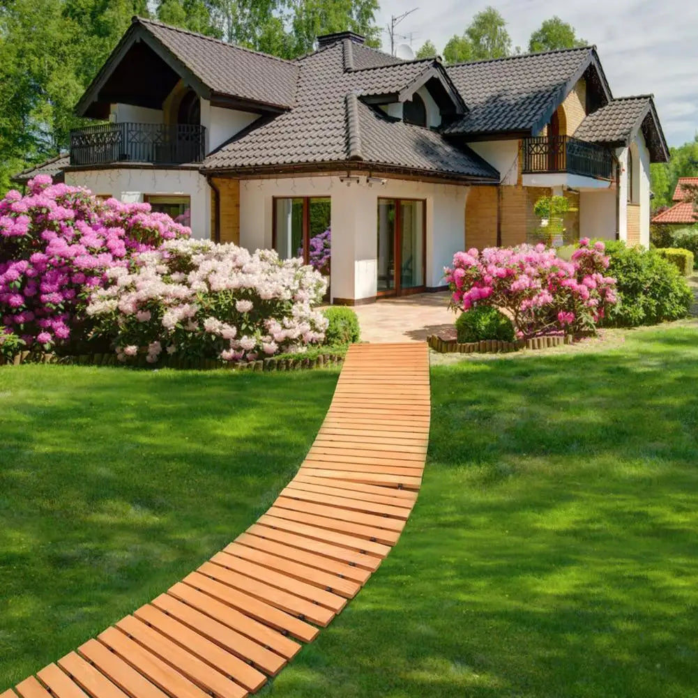 Outdoor Wooden Garden Pathway Roll Out Walkway For Patio Lawn