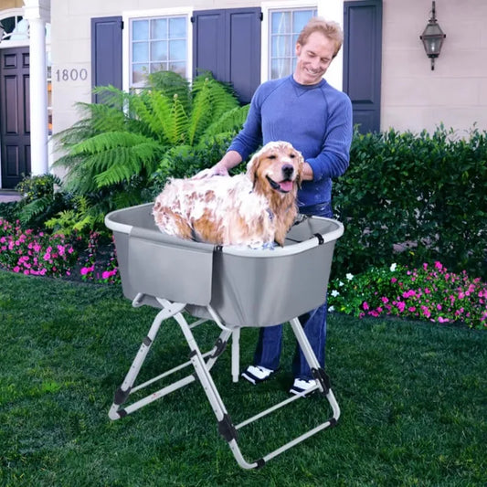 NONE Elevated Foldable Dog Bath Tubs for Grooming Station