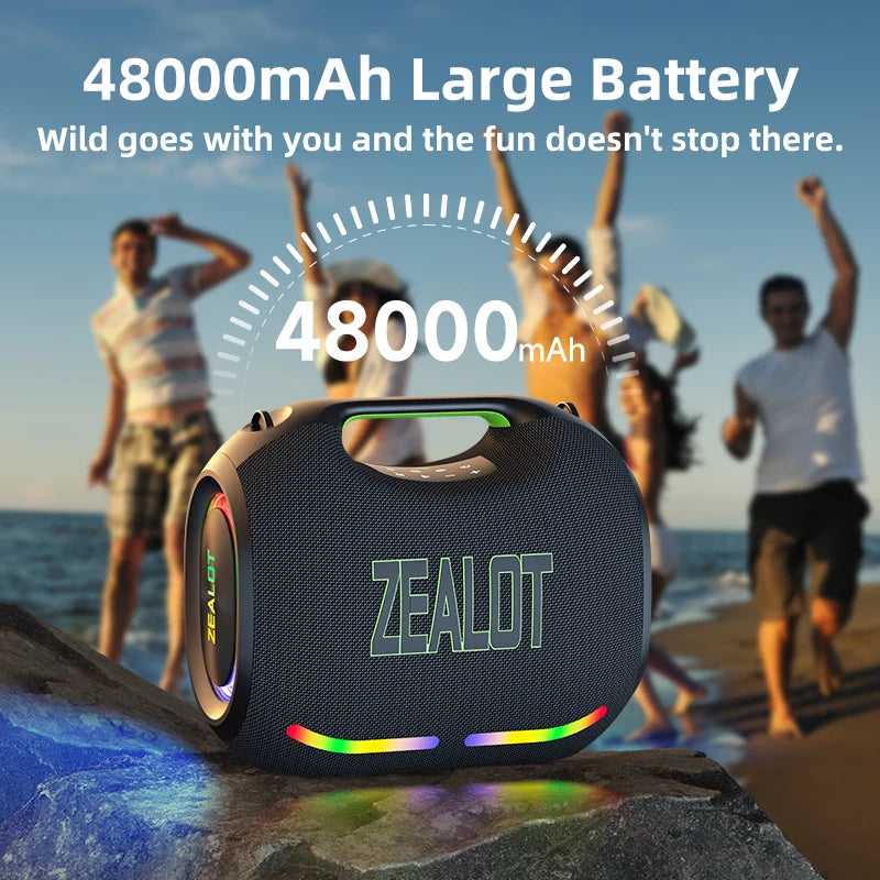 Zealot ZE21 250W Wireless Speaker Outdoor 48000mAh Battery RGB Lighting