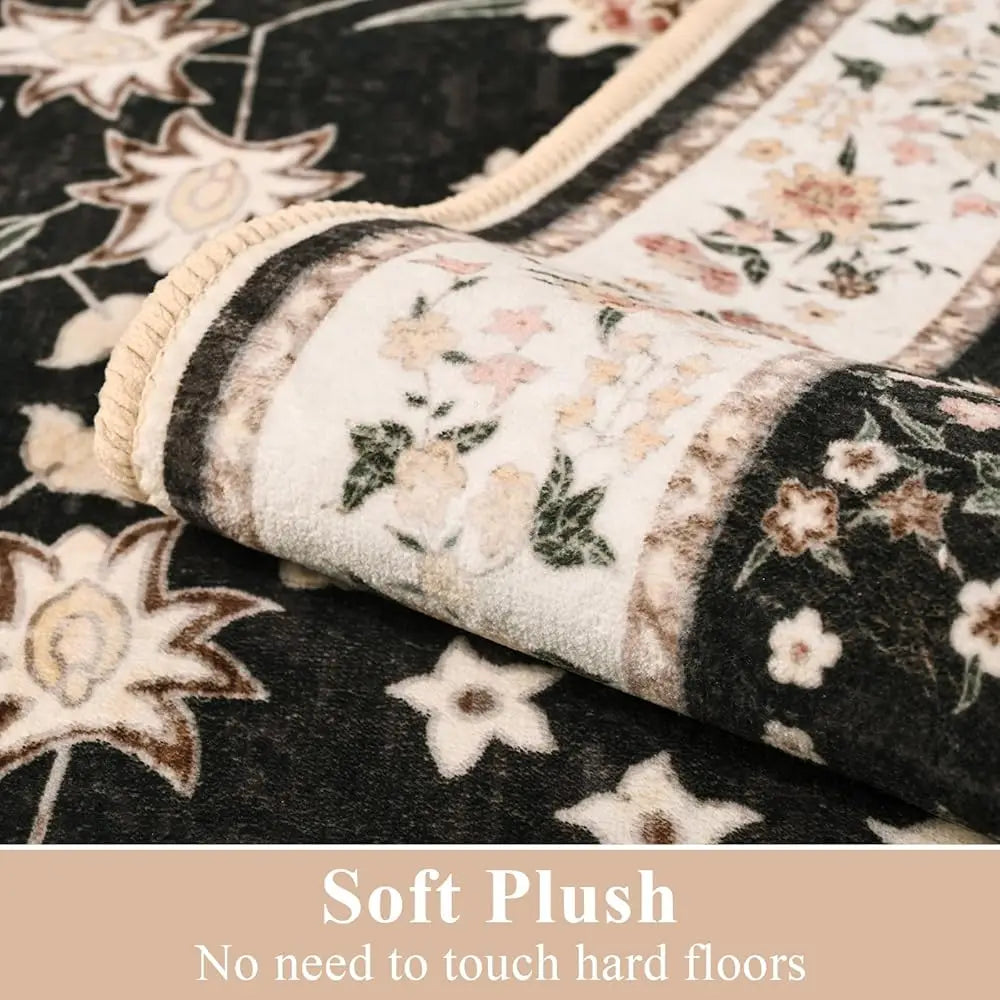 DIXSG Washable Cotton Rug For Living Room Non Slip Oriental Mat
