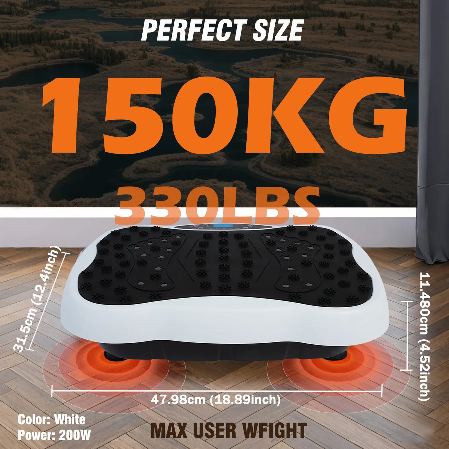 Vibration Plate Exercise Machine 330lbs Capacity With Resistance Bands Remote