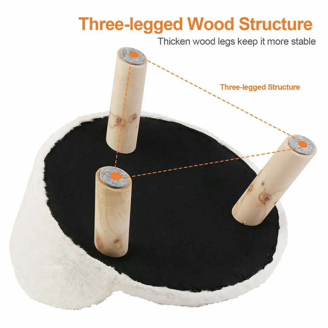 NONECN Luxury Soft Cat Bed With Plush Fabric Cushion Pad