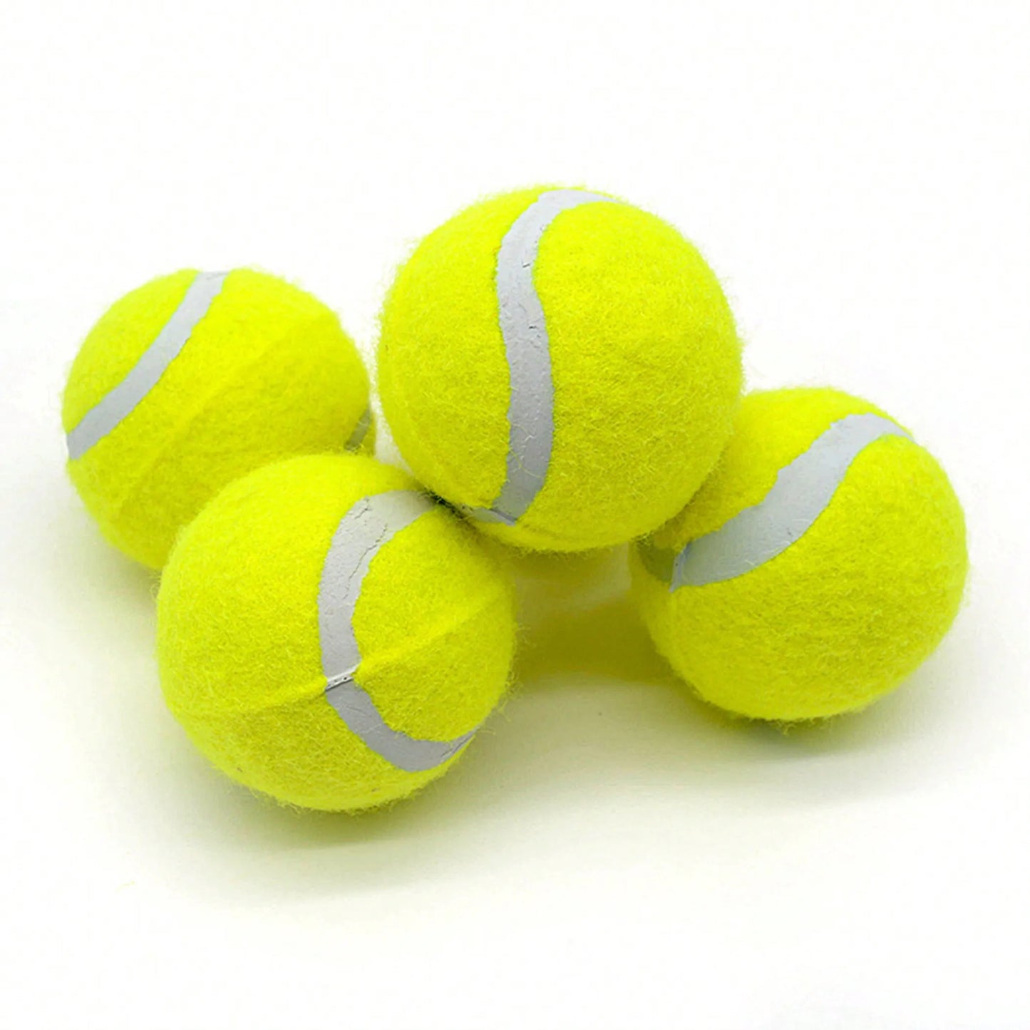 4 Pack Interactive Dog Tennis Balls Durable Rubber Toys For Small Medium Dogs
