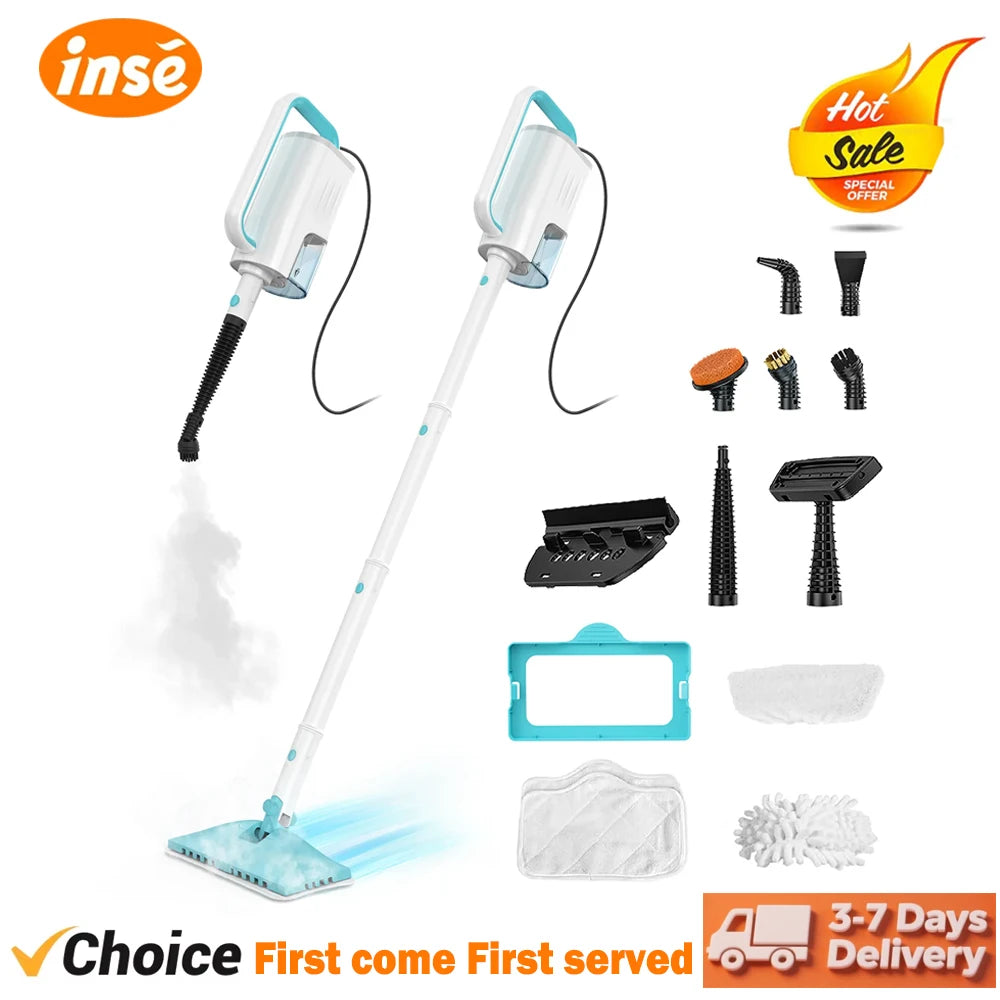 INSE 1200W Steam Mop Powerful Scrubbing Vacuum Floor Cleaner