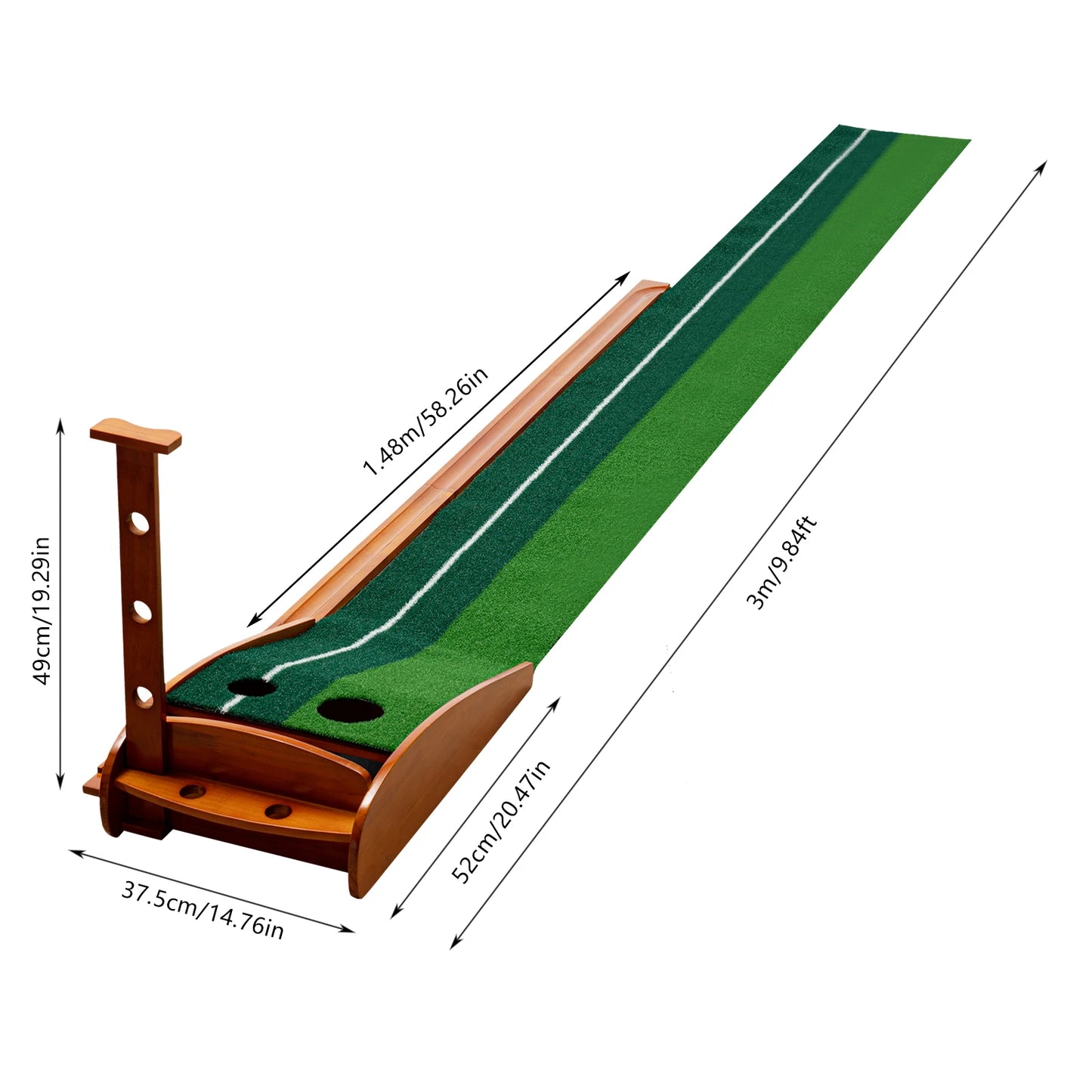 Indoor Golf Putting Green Practice Mat With Auto Ball Return
