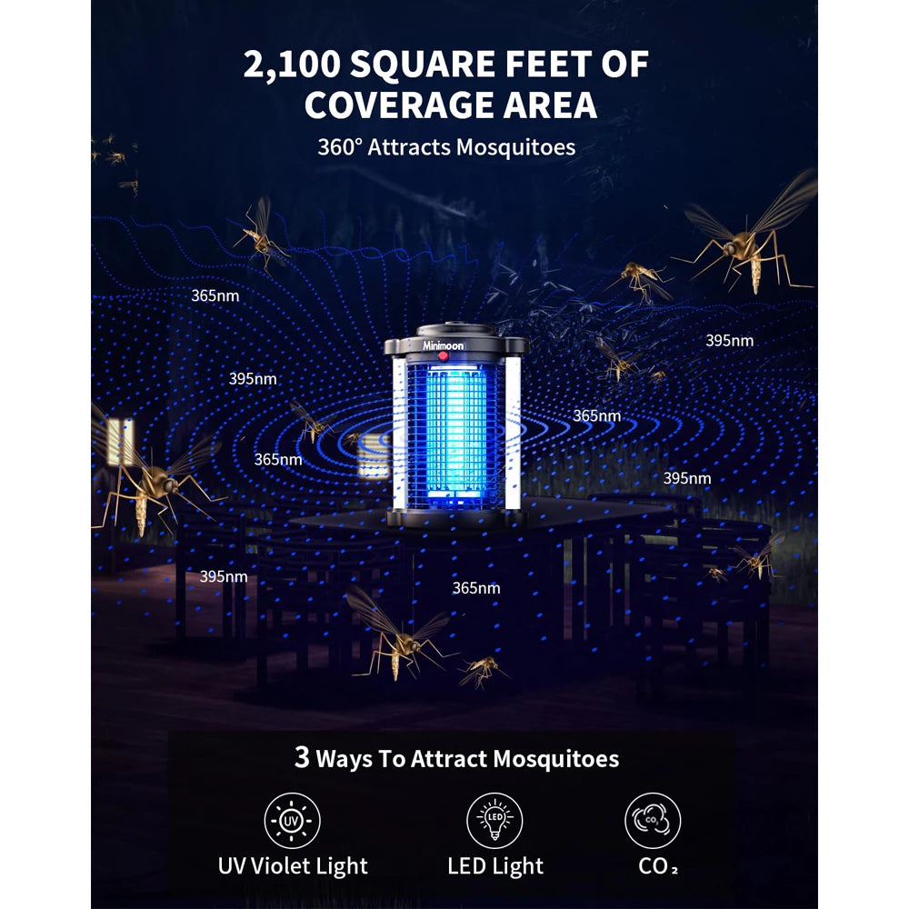 Minimoon Bug Zapper With Dual Led Lights IPX4 4200V 15W