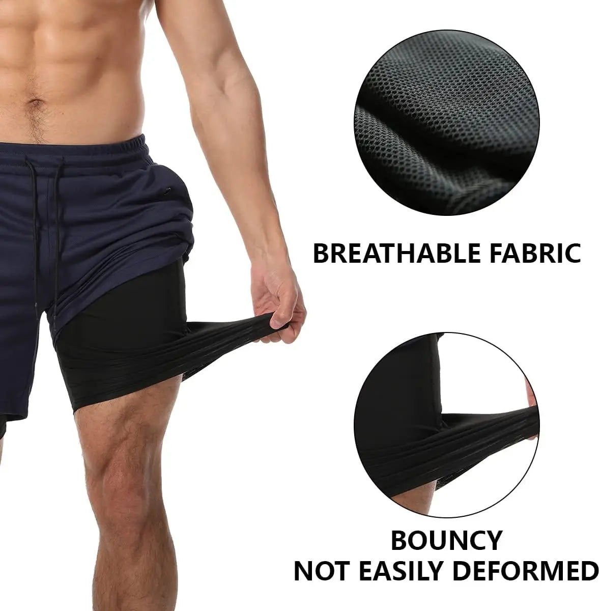 Men's 2-in-1 Workout Shorts With Compression Liner