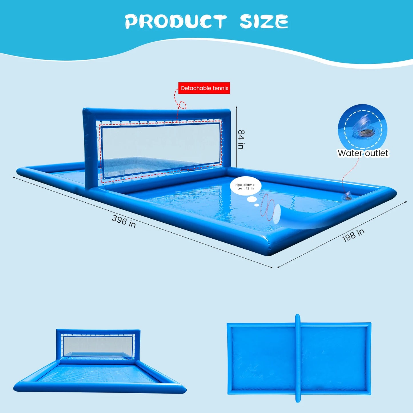 RTS Inflatable Outdoor Volleyball Court for Water Games