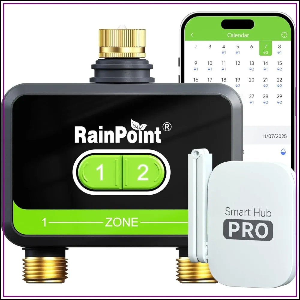 Two Zone WiFi Hose Timer With Brass Inlet Outlet Controller