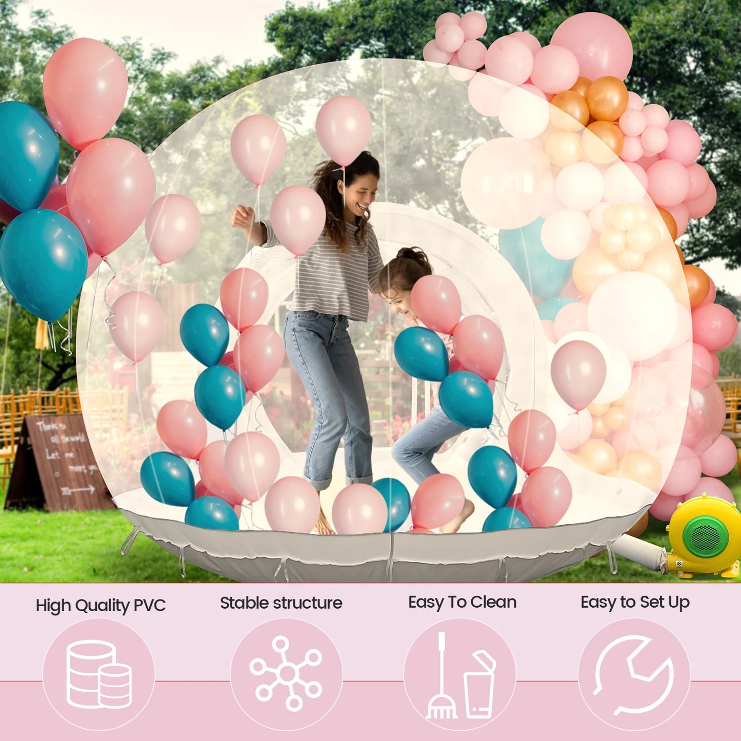RTS Inflatable Bubble Castle For Outdoor Kids With 750W Blower