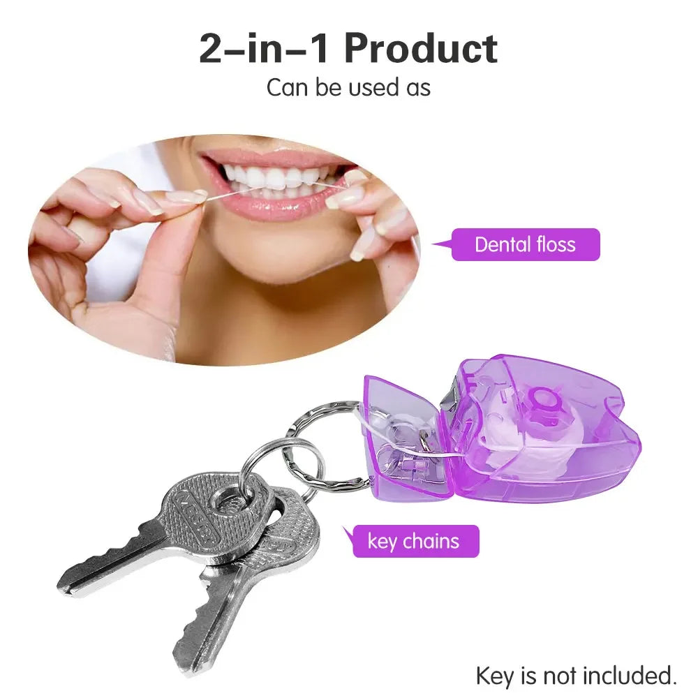 Dental Flosser 15m Interdental Picks With Keychain Pack