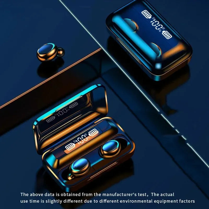 Damore F9 LED Display Earphones Bluetooth 5.0 Noise Cancellation