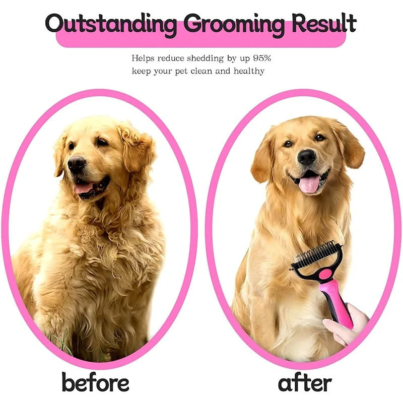 Deshedding Brush Self Cleaning Grooming Tool For Dogs And Cats