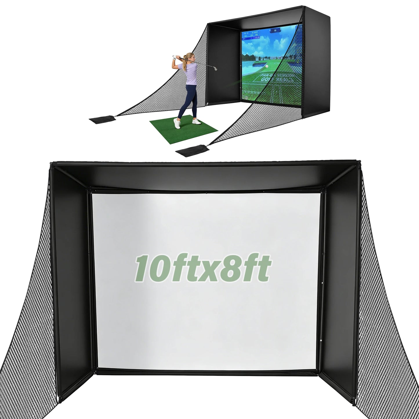 Golf Simulator Net With HD Screen And Heavy Duty Frame
