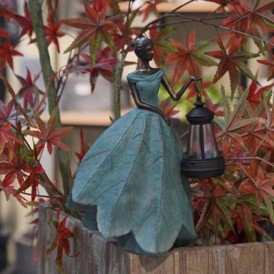 Fairy Solar Outdoor Lights Resin Garden Figurines for Patio Decor