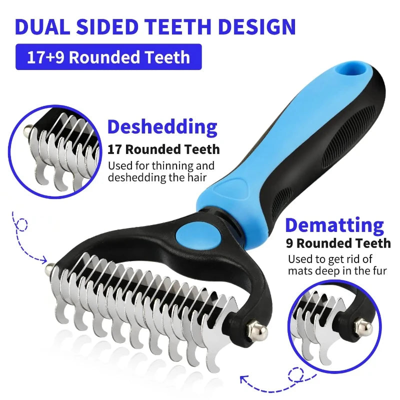 Deshedding Brush Self Cleaning Grooming Tool For Dogs And Cats
