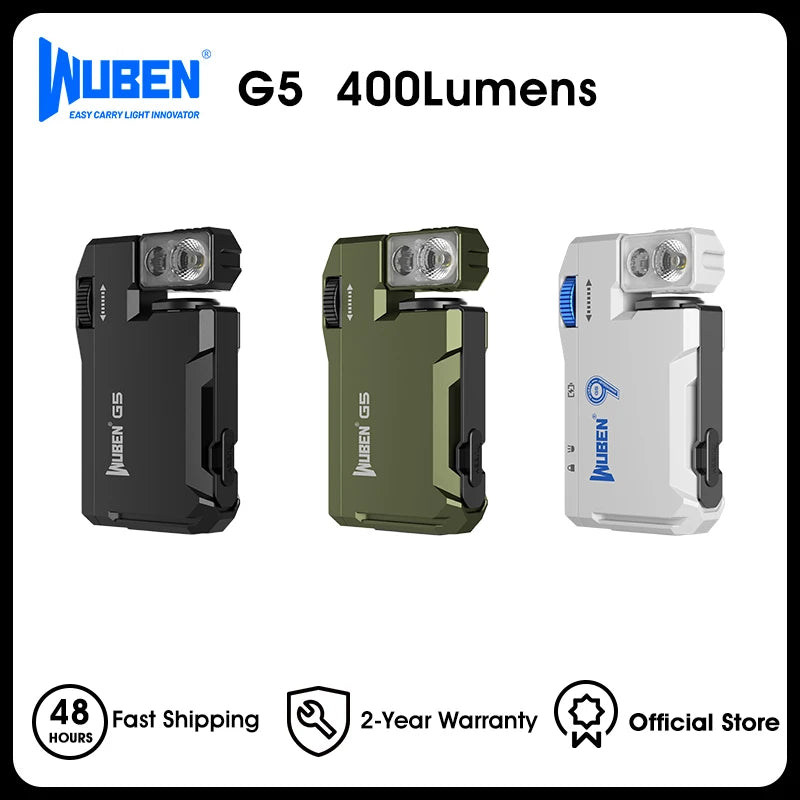 WUBEN G5 Rechargeable EDC Flashlight With Dual Light Sources
