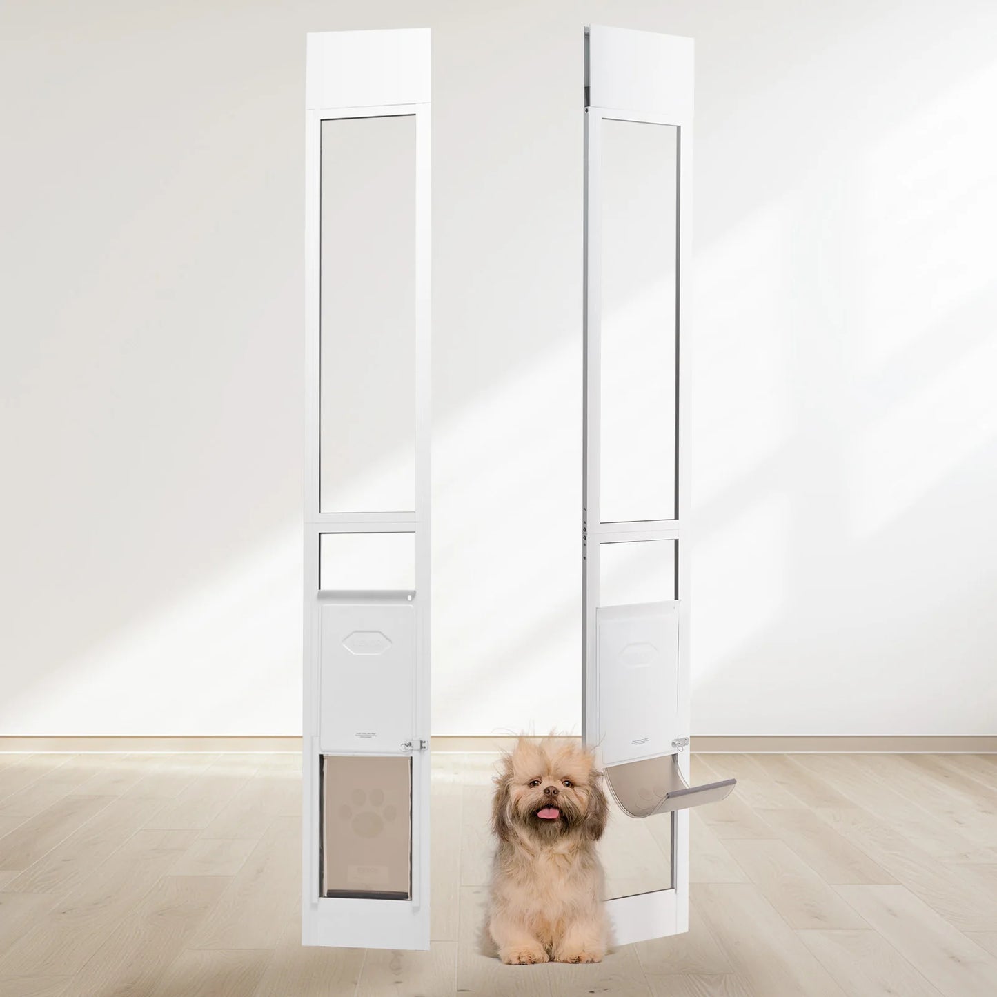 SucceBuy Adjustable Height Dog Door Sliding Glass Door