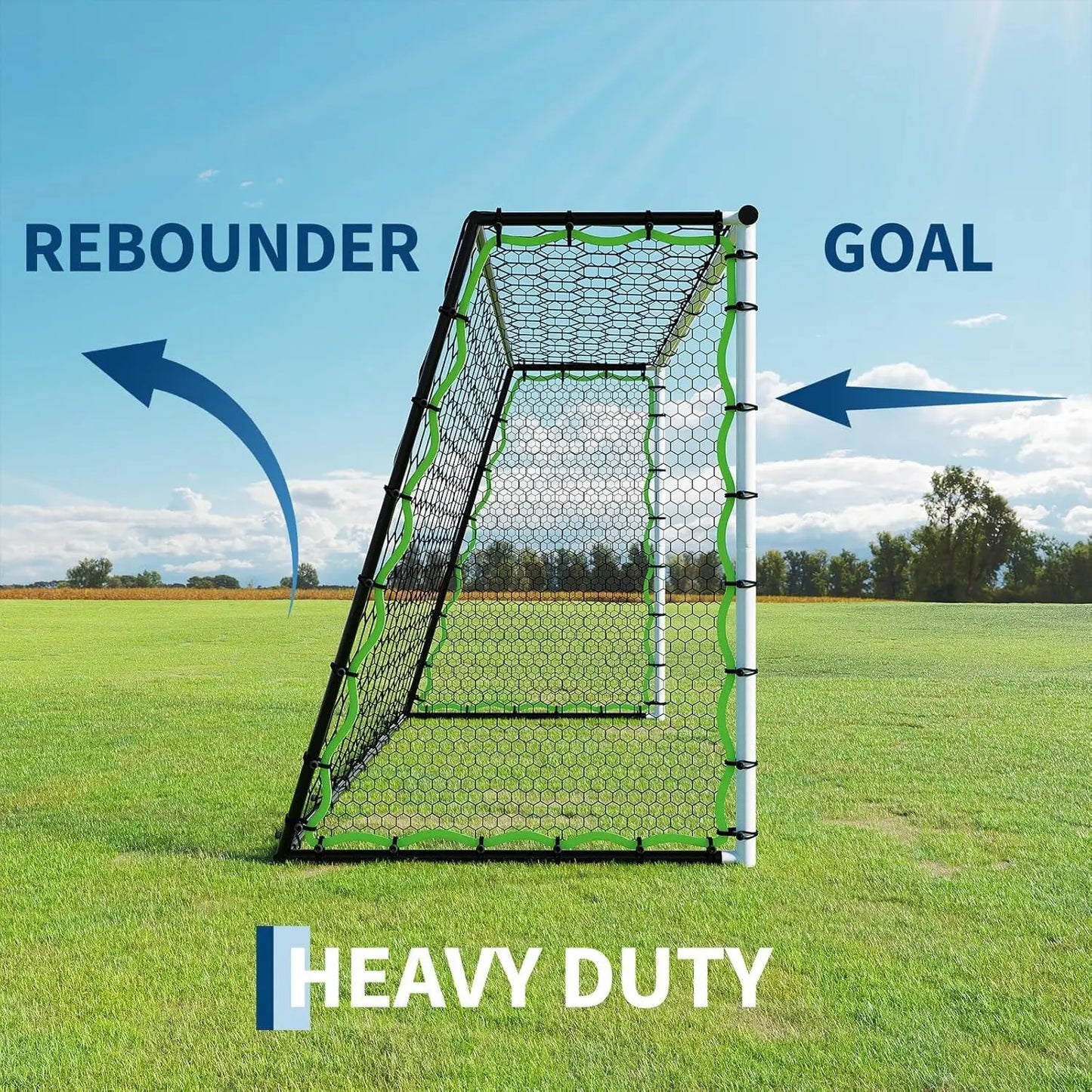 HiMISS 3-In-1 Soccer Goal Training Rebounder Net For Ball Control