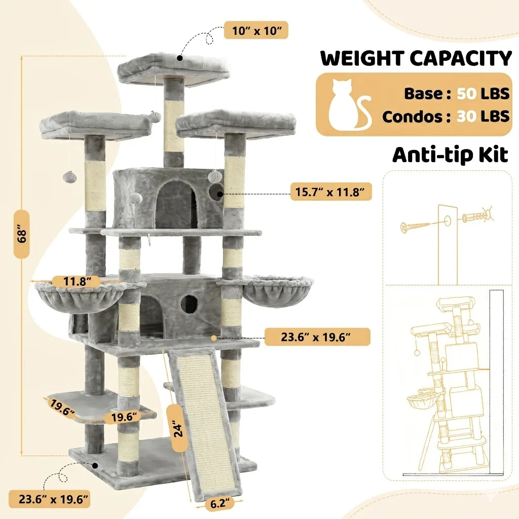 Cat Tree Tower Indoor Activity Center With Condos And Perches