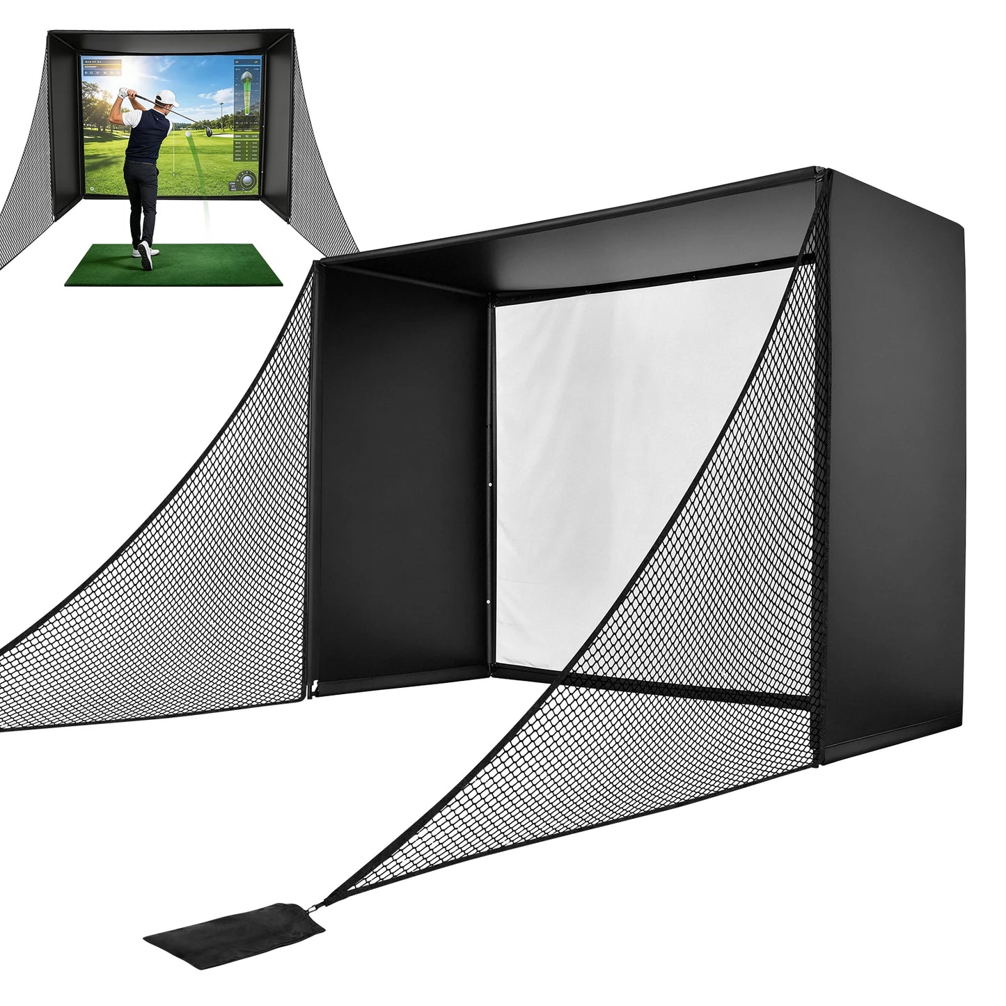 Golf Simulator Net With HD Screen And Heavy Duty Frame