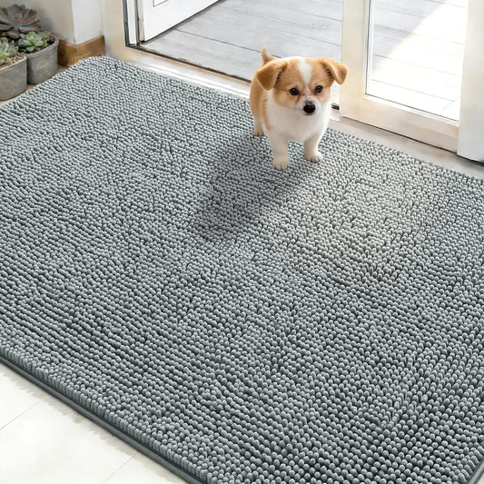 Dog Door Mat for Muddy Paws Absorbs Moisture and Dirt