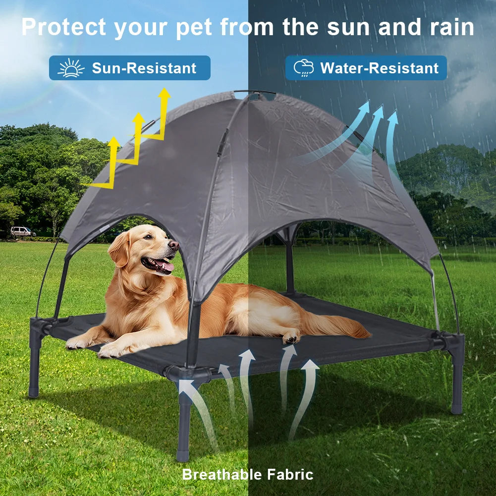 Alloet Elevated Canopy Dog Bed For Indoor Outdoor Use