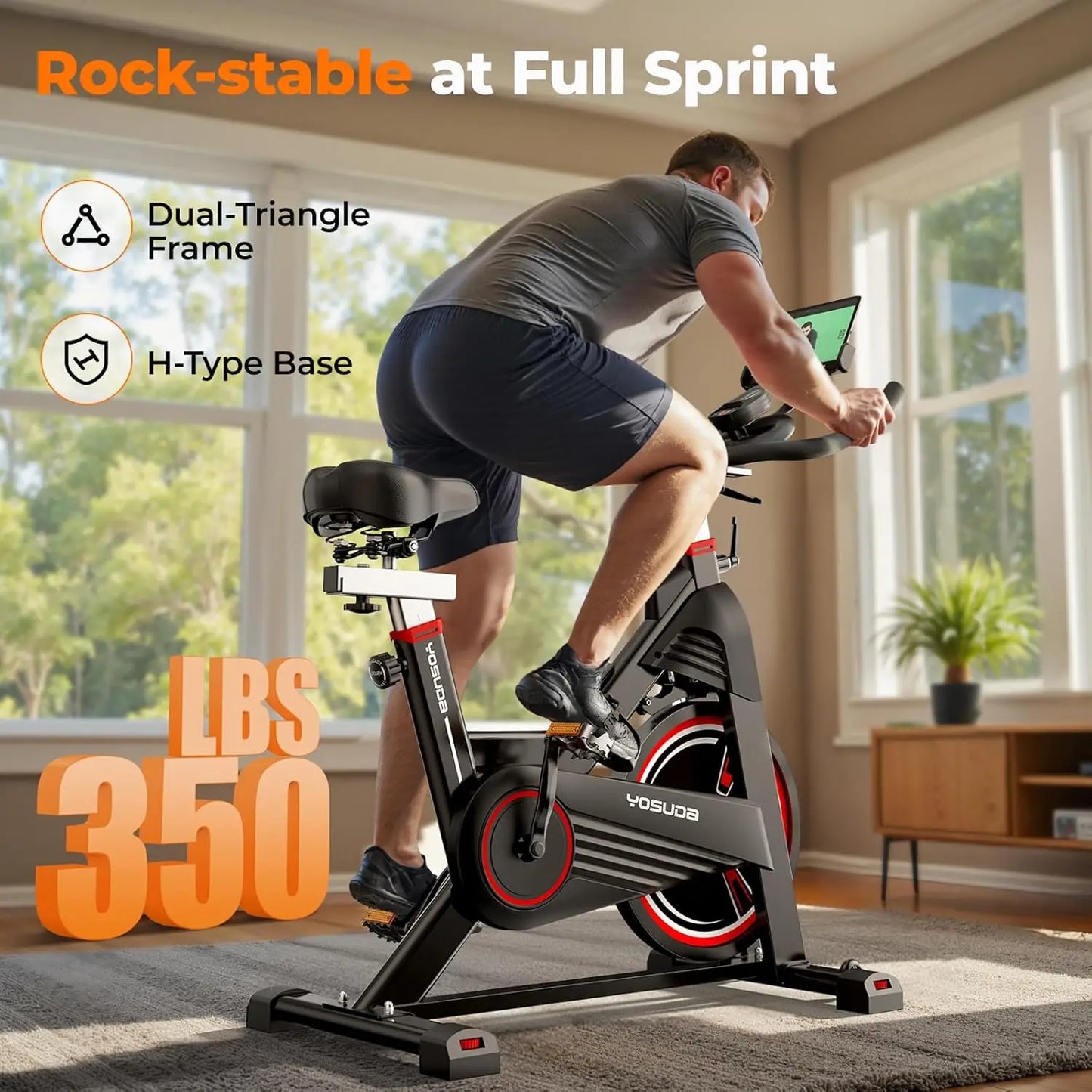 YOSUDA Pro Magnetic Exercise Bike With Bluetooth Indoor Cycling