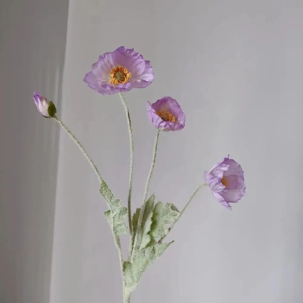 Artificial Poppy Flowers Bouquet Four-Head for Home Decor