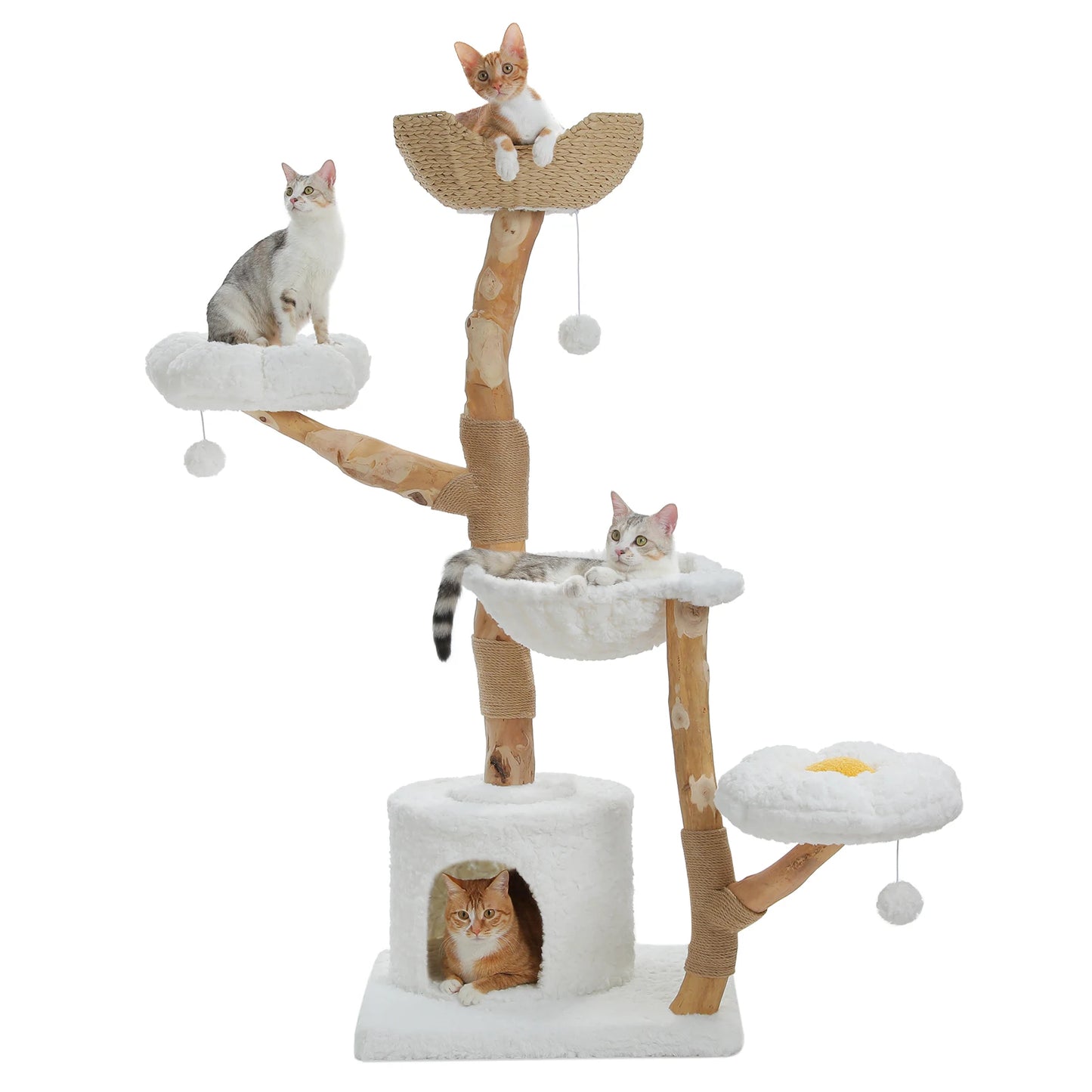 PAWZ Road Cat Tree Tower With Sisal Scratching Post Basket