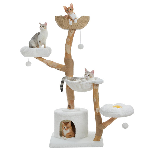 PAWZ Road Cat Tree Tower With Sisal Scratching Post Basket
