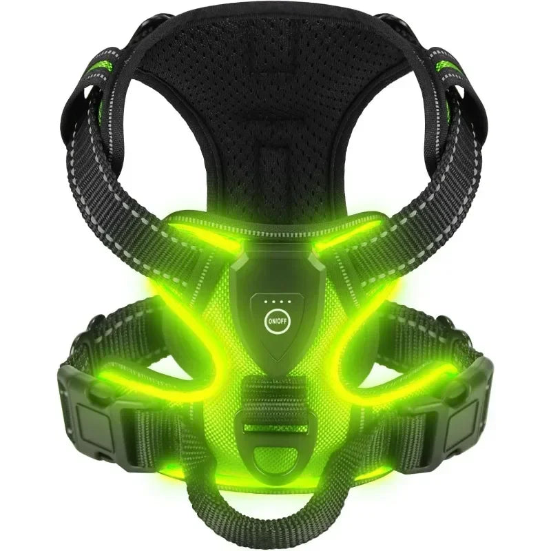 Led Luminous Dog Harness No Pull Adjustable Vest