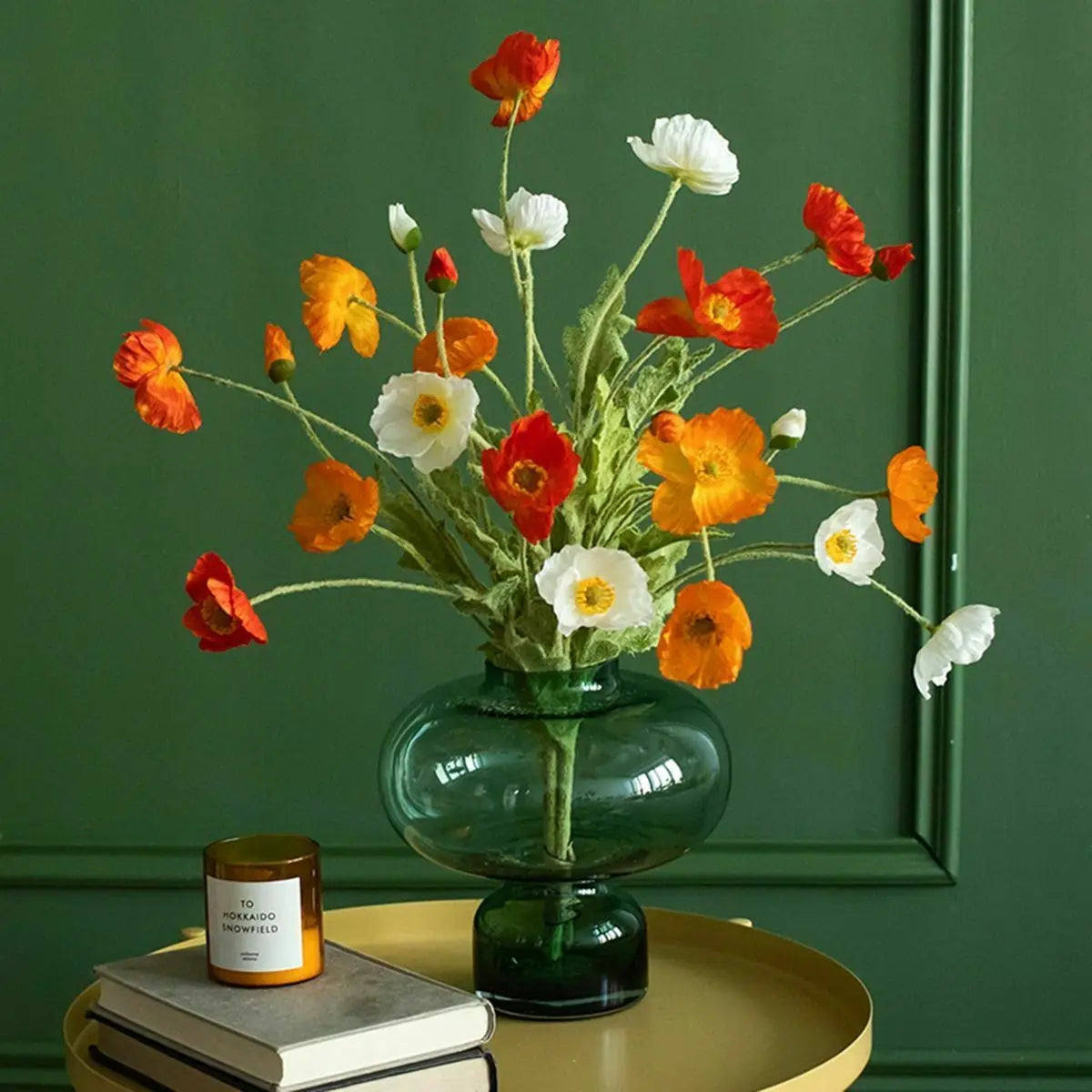 Artificial Poppy Flowers Bouquet Four-Head for Home Decor
