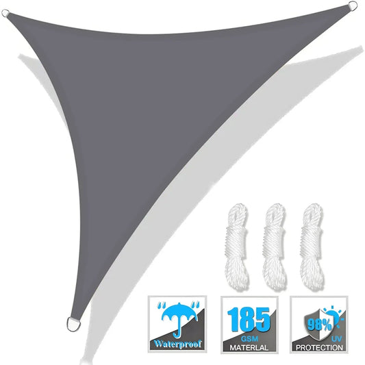 Triangle Sun Shade Sail Canopy UV Block For Outdoor Patio Garden With Free Rope